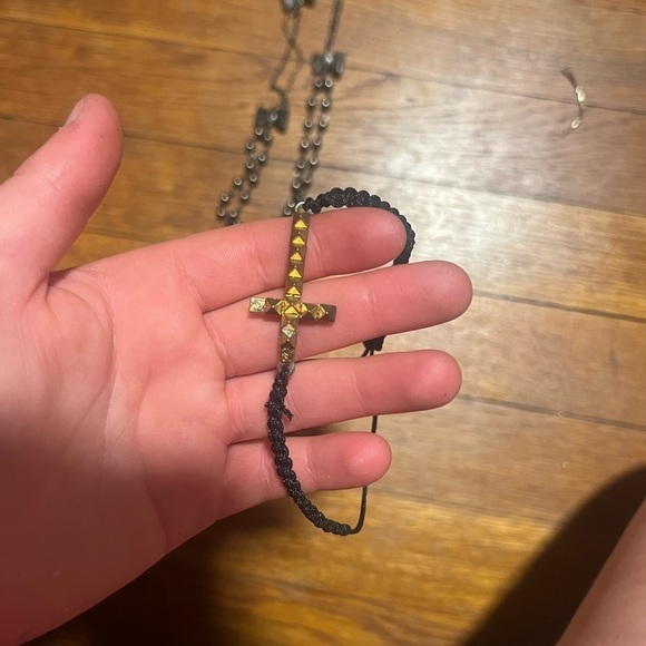 black and gold cross bracelet - Picture 2 of 3